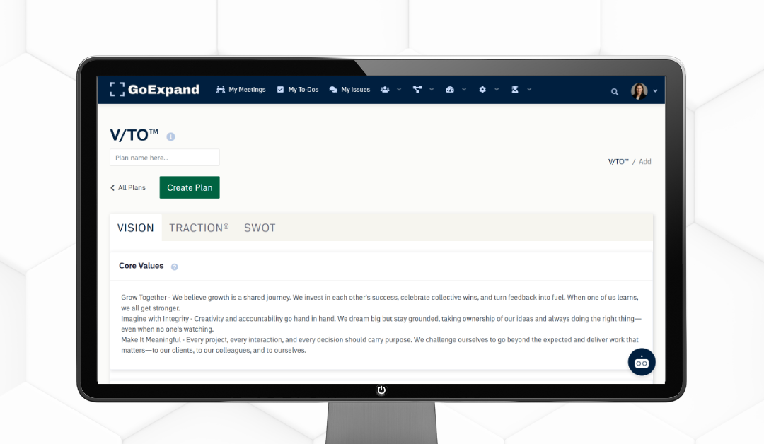 Knowledge Base Express: V/TO™ (Vision/Traction Organizer™) Overview